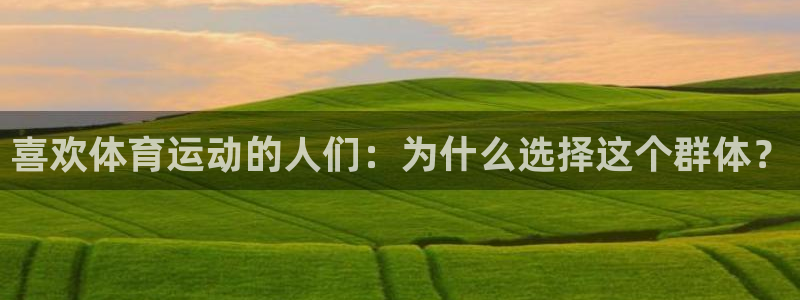 3377体育官网下载平台:喜欢体育运动的人们:为什么选择这个